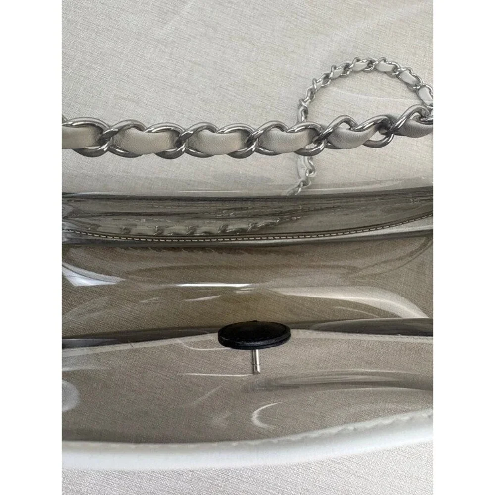 CHANEL Black & White PVC and Lambskin Naked Flap Large SHW